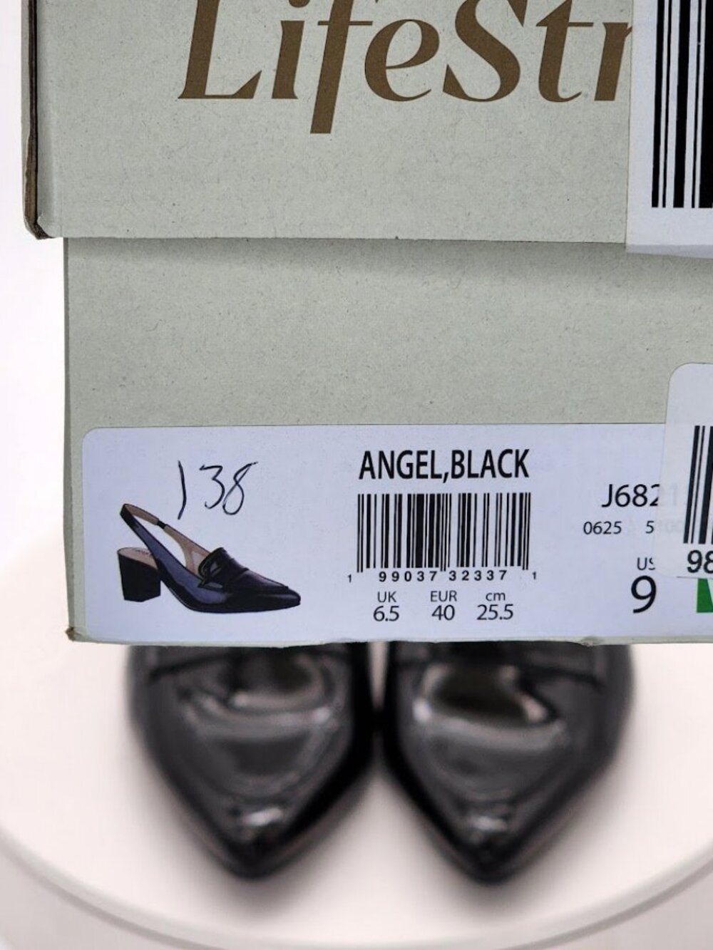 LifeStride Angel Black Patent Slingback Loafer Pumps Block Heel Women’s Size 9 - Picture 9 of 11